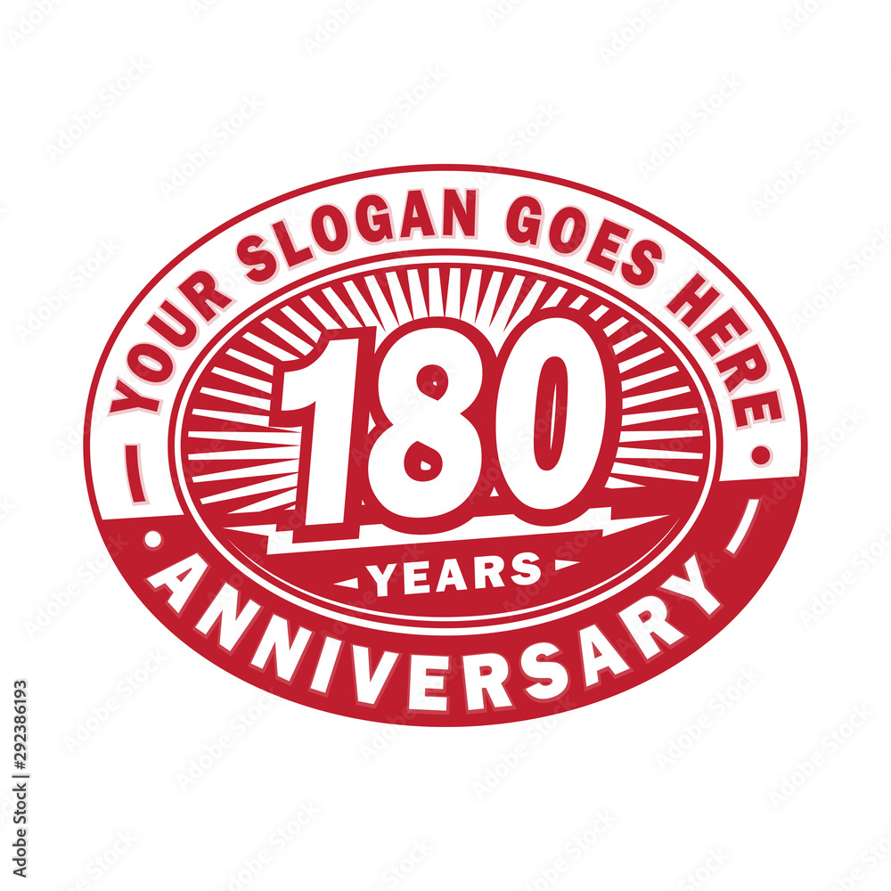 180 years anniversary design template. 180th logo. Red design - vector and illustration.