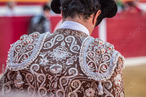 Detail of the "traje de luces" or bullfighter dress, Spain