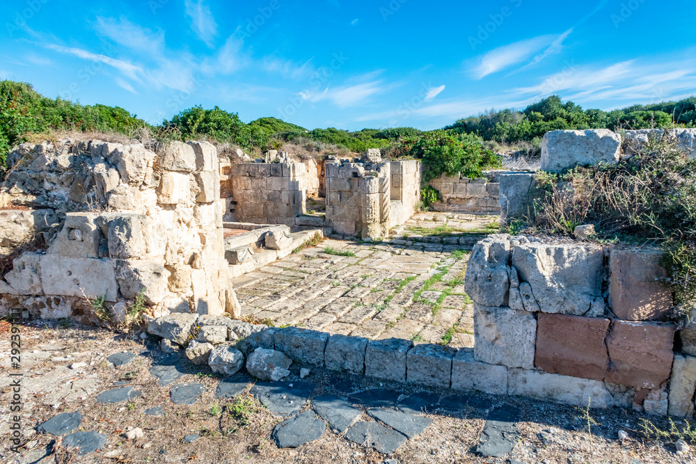 Taula - megalithic ruins. Talaiot de Dalt near Mahon town, Minorca