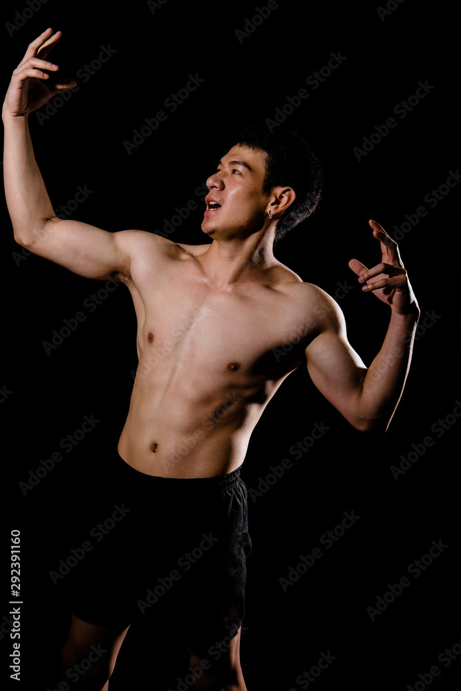 athletic muscular bodybuilder man with naked torso six pack abs. fitness workout concept athletic muscular bodybuilder man with naked torso six pack abs. fitness workout concept