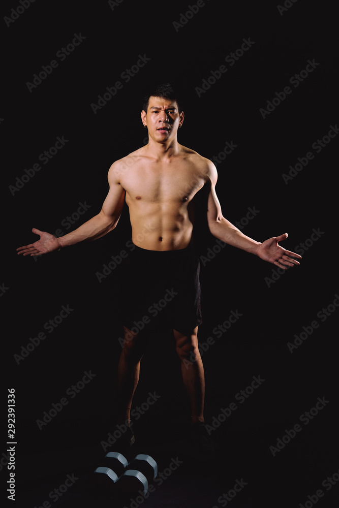 athletic muscular bodybuilder man with naked torso six pack abs. fitness workout concept athletic muscular bodybuilder man with naked torso six pack abs. fitness workout concept