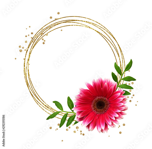 Round glitter frame, gerber...