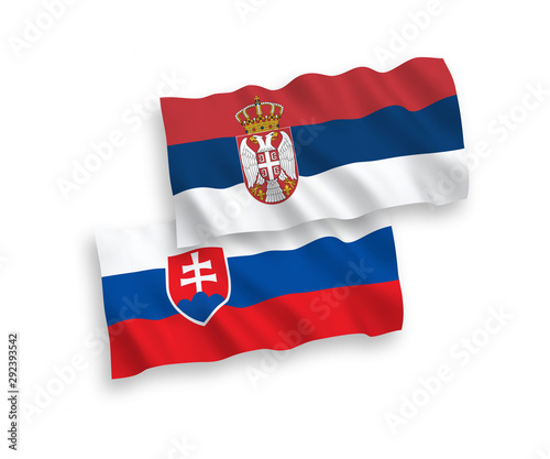 Free Download Flags of Slovakia and Serbia on a white background - GFXLoad