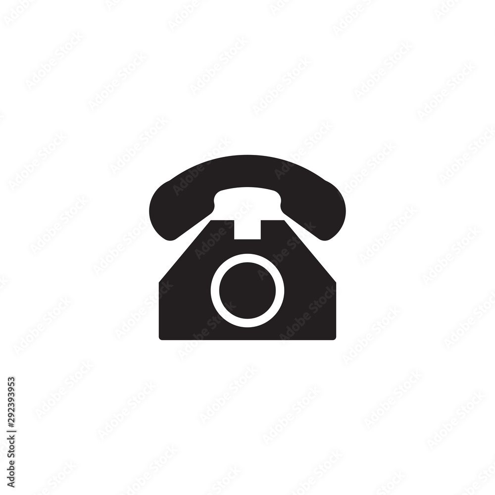 Telephone flat icon vector isolated on a white background. Flat web internet icon