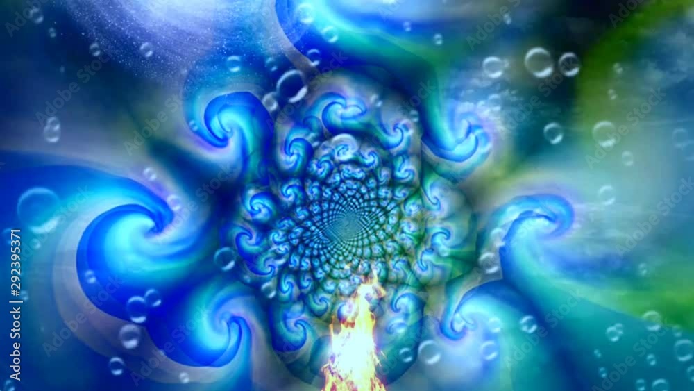 Eternal flame and geometric abstract fractal