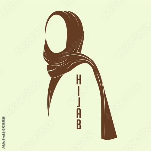 moslem hijab girl women head cover with hijab text vector logo design template