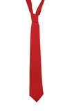 Separate red necktie on a white background