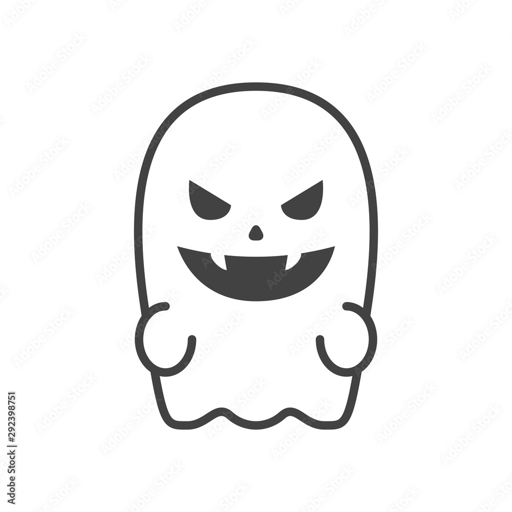 ghost floating halloween character icon