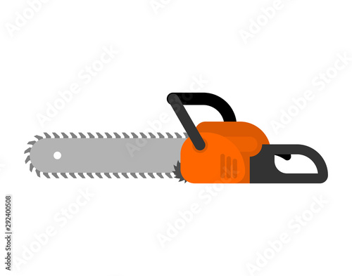 Chainsaw isolated flat. lumberjack Tool vector illustration photo