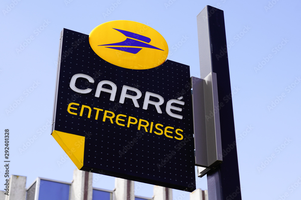 logo store sign French group La Poste carré entreprises post office for  society entreprise business Stock Photo | Adobe Stock