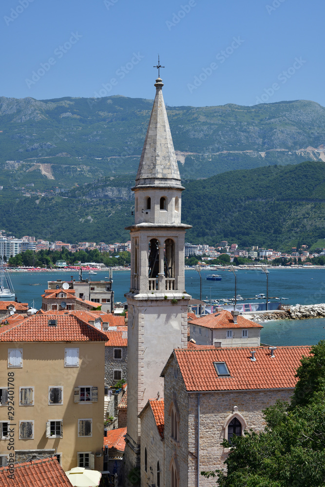 Old Town and Cathedral of St. John the Baptist in Budva, Montenegro