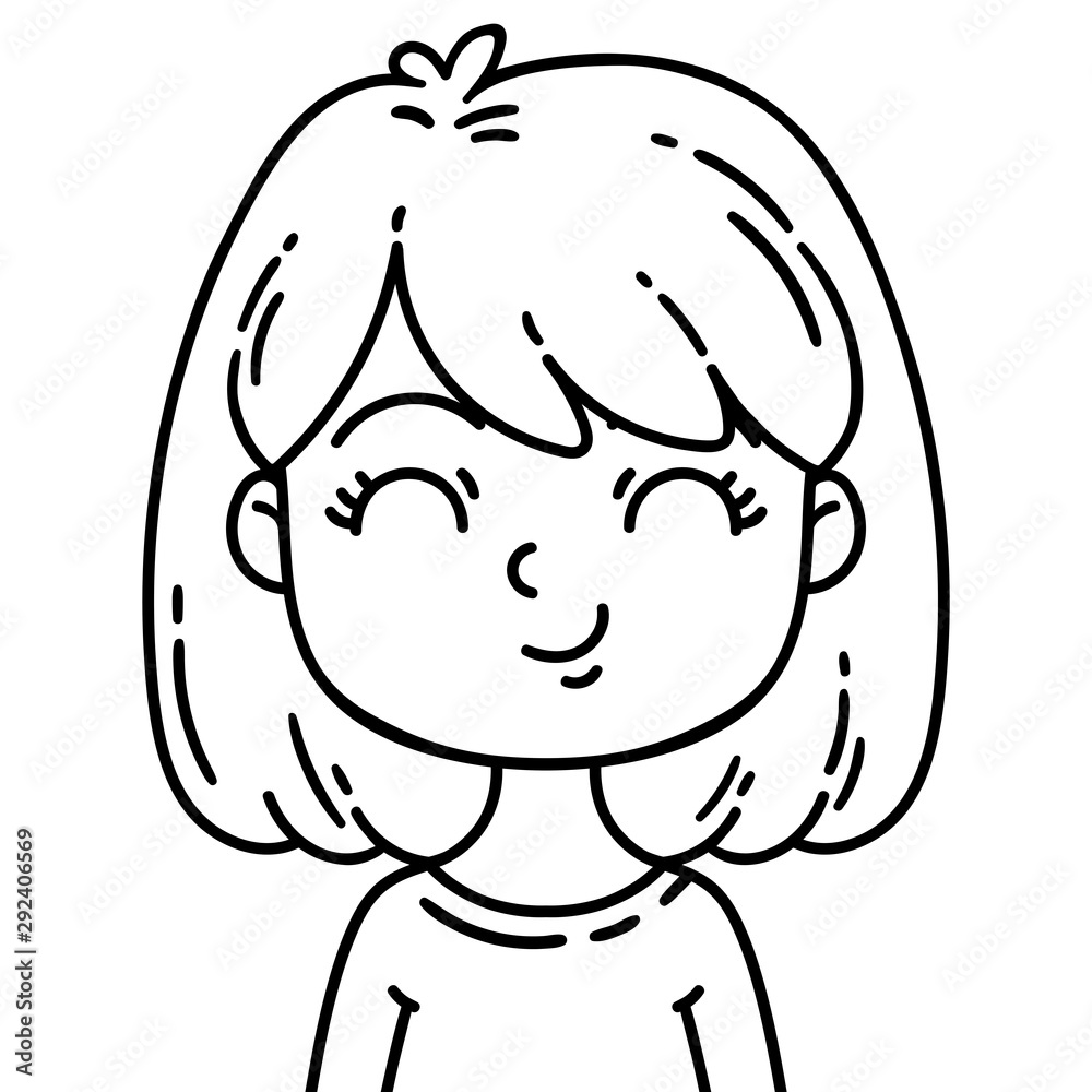 Vector avatar female character in cartoon style. Vector avatar female character in cartoon style.
