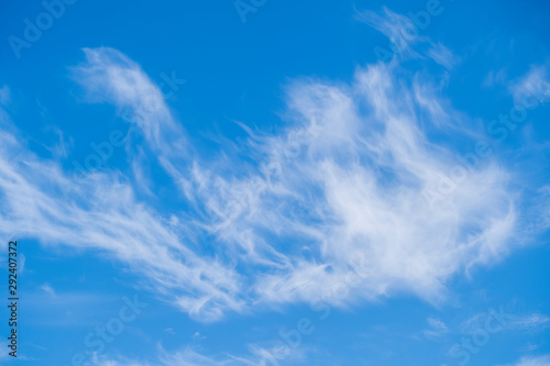 White fluffy clouds in the blue sky