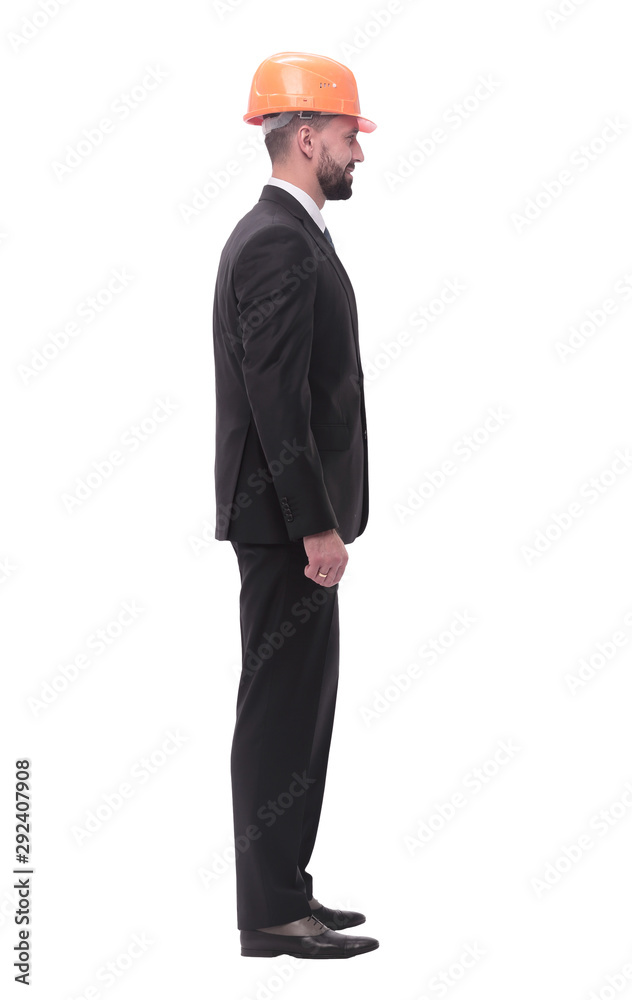 confident businessman in a helmet. isolated on white confident businessman in a helmet. isolated on white