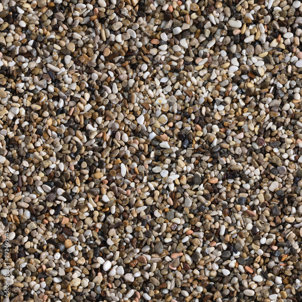 River and aquarium wet sand seamless texture. Small pea gravel grains background. Closeup. Top view River and aquarium wet sand seamless texture. Small pea gravel grains background. Closeup. Top view