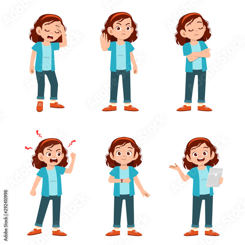 cute teen gesture many expression set bundle