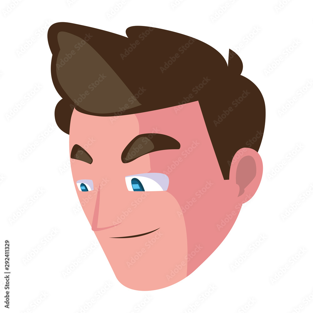Isolated man head vector design