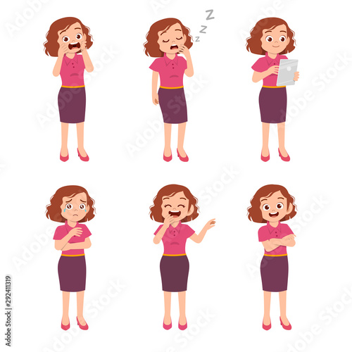 cute teen gesture many expression set bundle