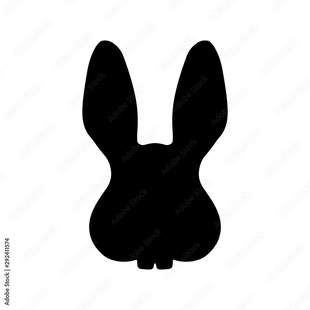 Black rabbit head vector illustration on white background. Cute rabbit icon. Animal nose and teeth logo for veterinarian Black rabbit head vector illustration on white background. Cute rabbit icon. Animal nose and teeth logo for veterinarian