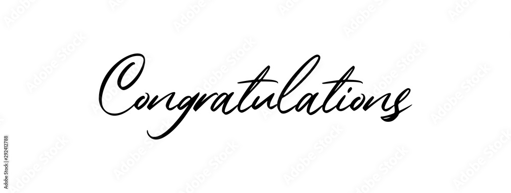 Congratulations calligraphy. Hand written text. Congrats Lettering