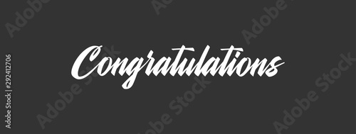 Congratulations calligraphy. Hand written text. Congrats Lettering. Calligraphic vector banner.