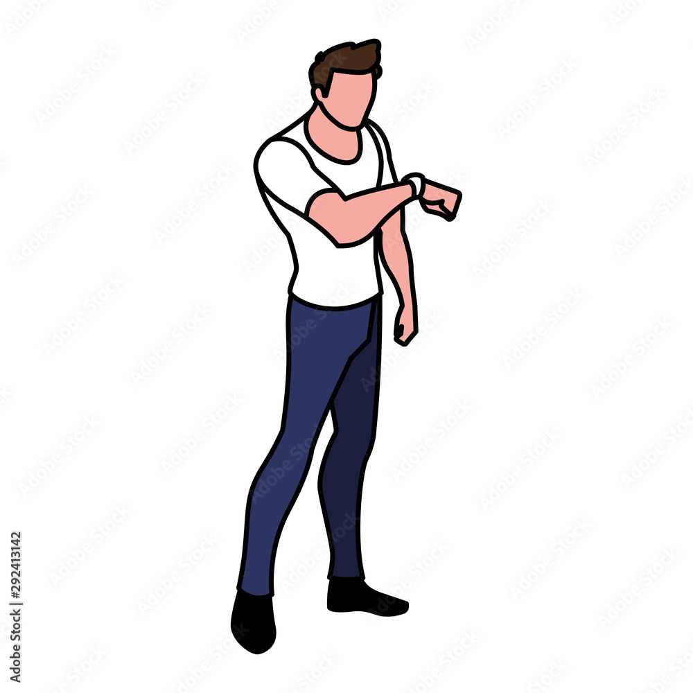 Man with smartwatch vector design Man with smartwatch vector design