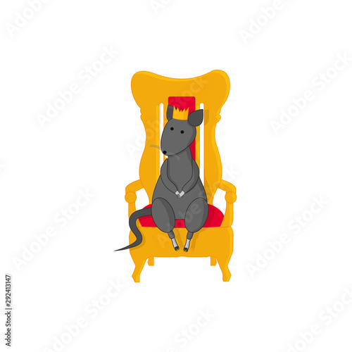 The symbol of the new year, the rat sits on its rightful royal throne