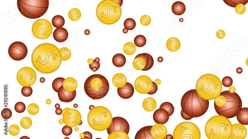 basketball balls explosion on white background, isolated