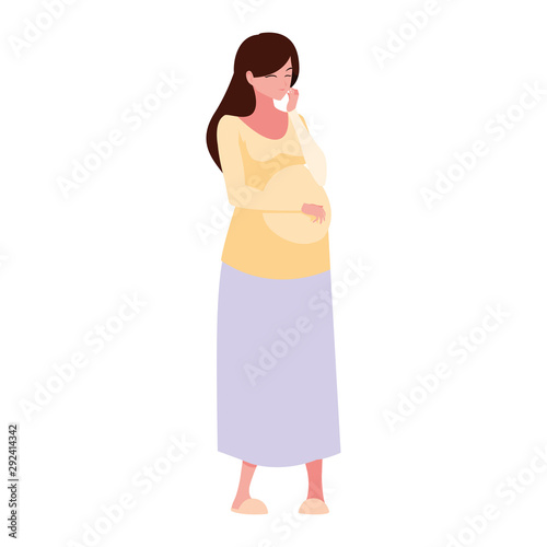 Isolated pregnant woman vector design