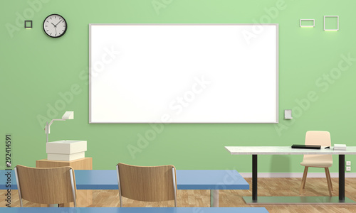 tutor room interior for education 3d rendering