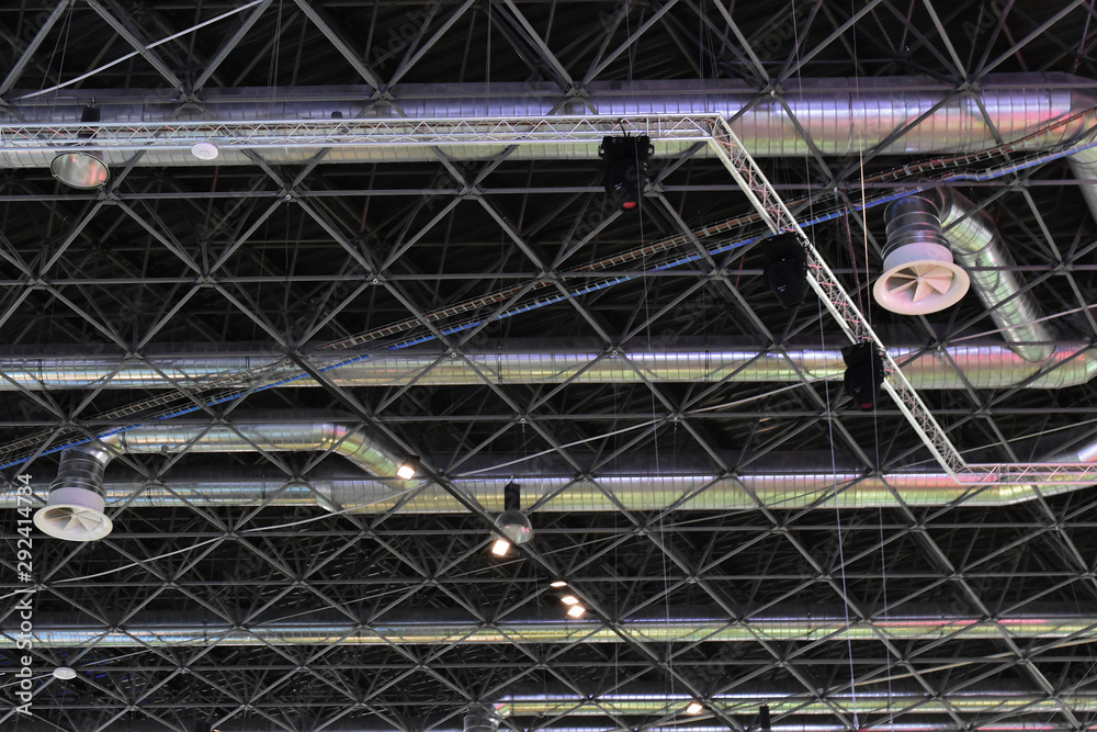 Naklejka premium air condition industrial ventilation tubes pipes