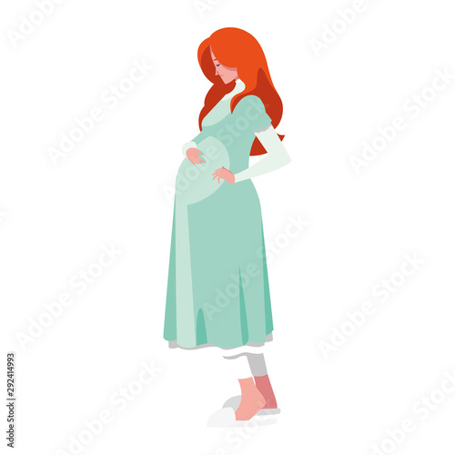 Isolated pregnant woman vector design