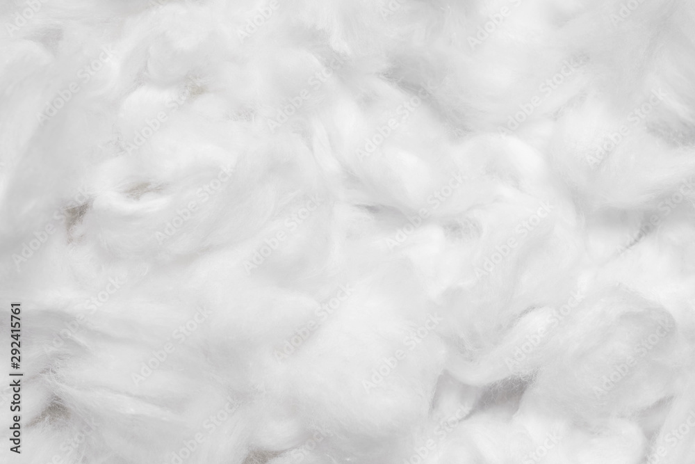 Cotton soft fiber texture background, white fluffy natural