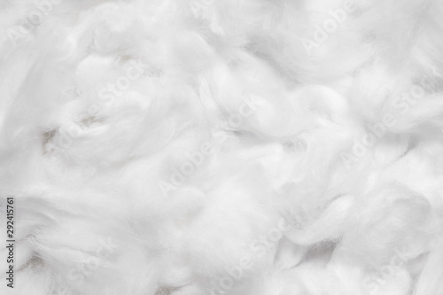 Cotton soft fiber texture background, white fluffy natural material