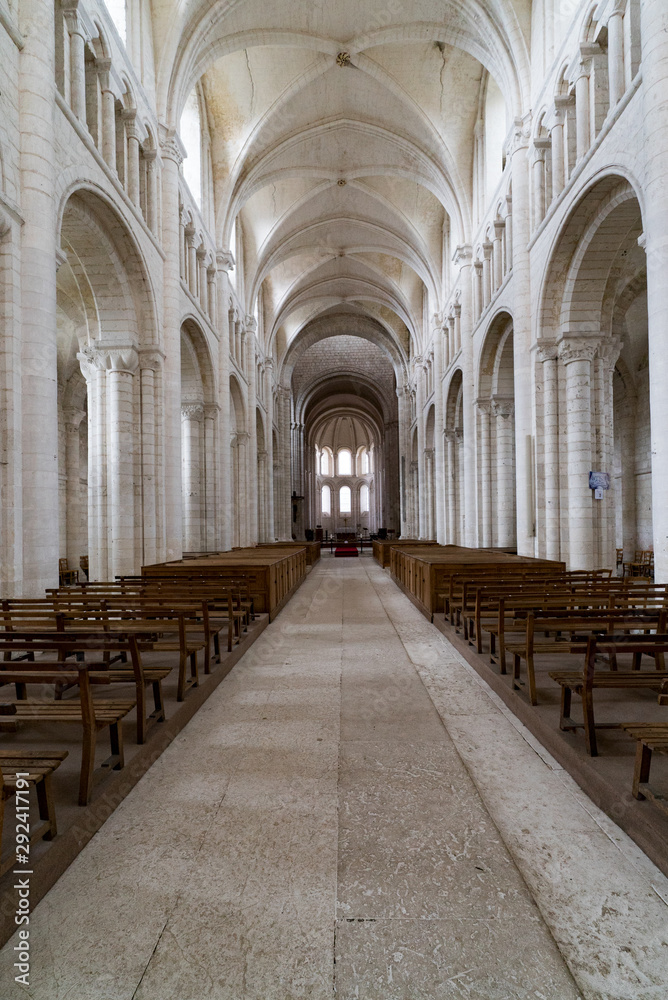 interior view of the Abbey of Saint-Georges church in Boscherville