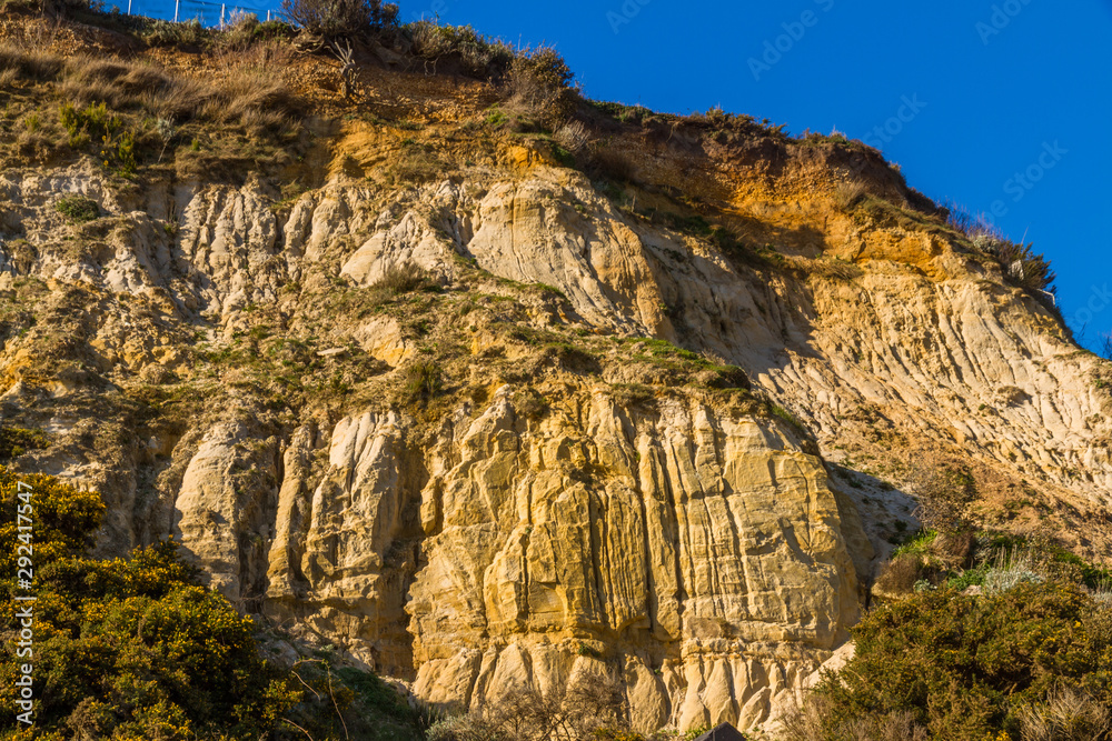 Easily eroded sandstone cliff, landscape