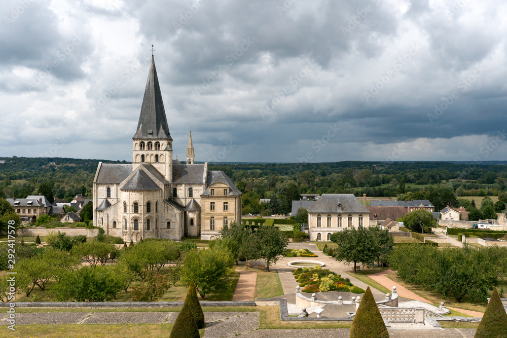 view of the historic Abbey of Saint-Georges and grounds in Boscherville in Upper Normandy