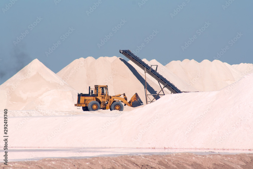 custom made wallpaper toronto digitalSalt factory in the open air, the excavator collects salt.