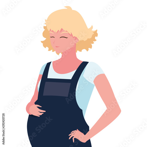 Isolated pregnant woman vector design