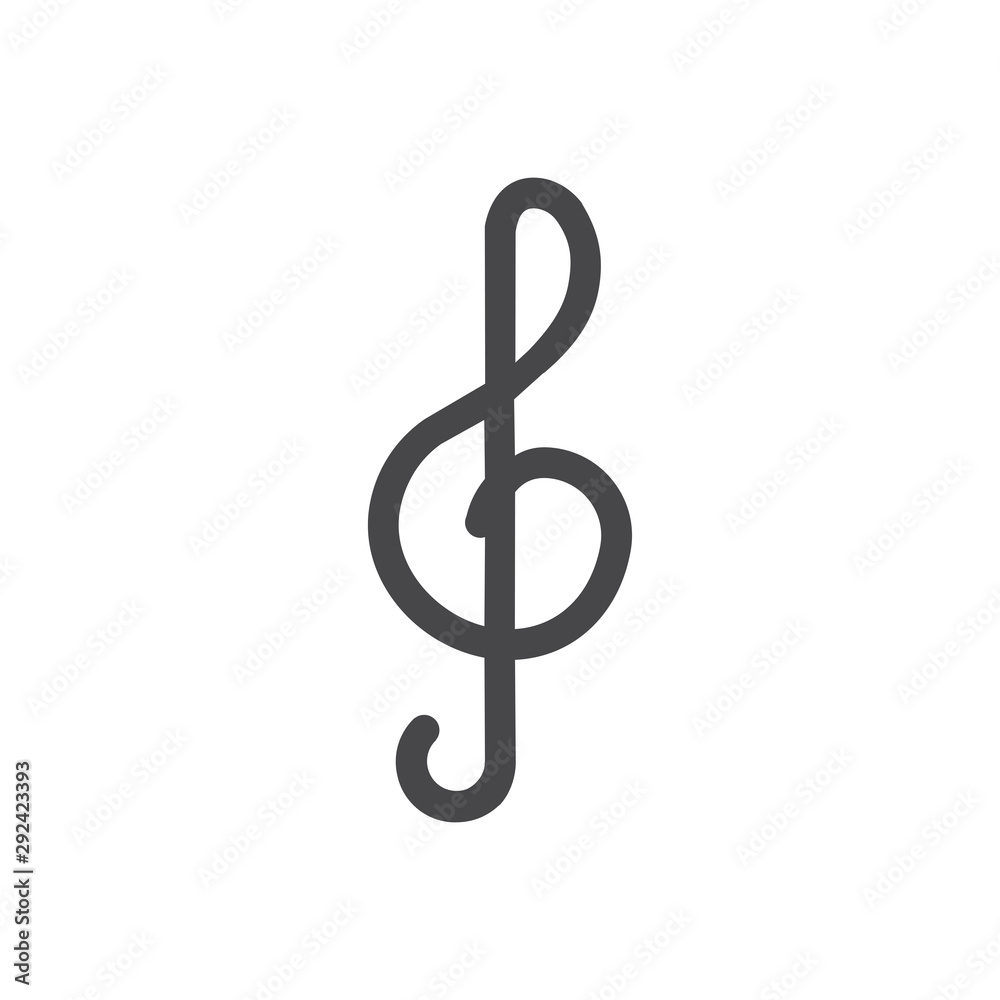 Clef vector icon, simple sign for web site and mobile app. Clef vector icon, simple sign for web site and mobile app.