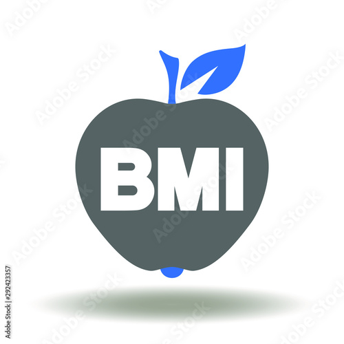 BMI Apple Icon Vector. Body Mass Index Fat Overweight Dieting Logo.