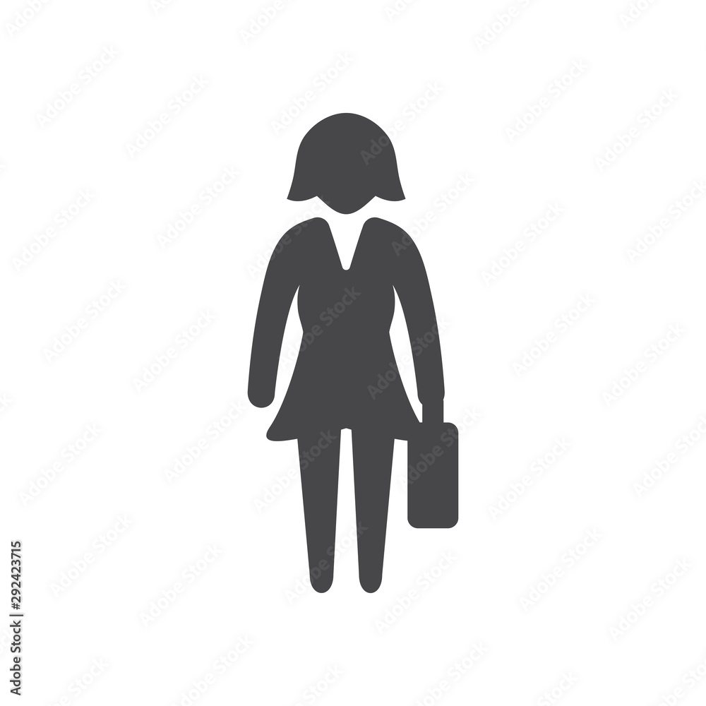 Woman searching job vector icon, simple sign for web site and mobile app. Woman searching job vector icon, simple sign for web site and mobile app.