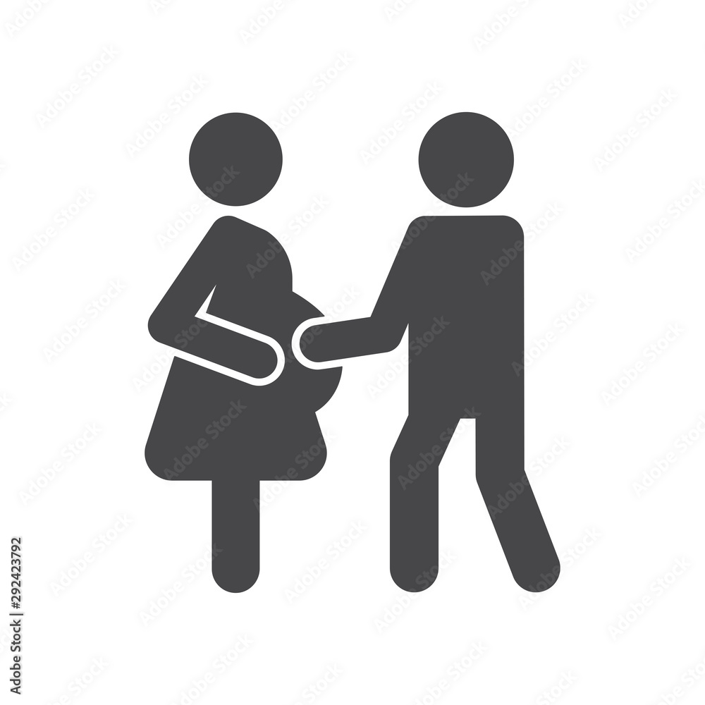 Pregnant couple vector icon, simple sign for web site and mobile app.