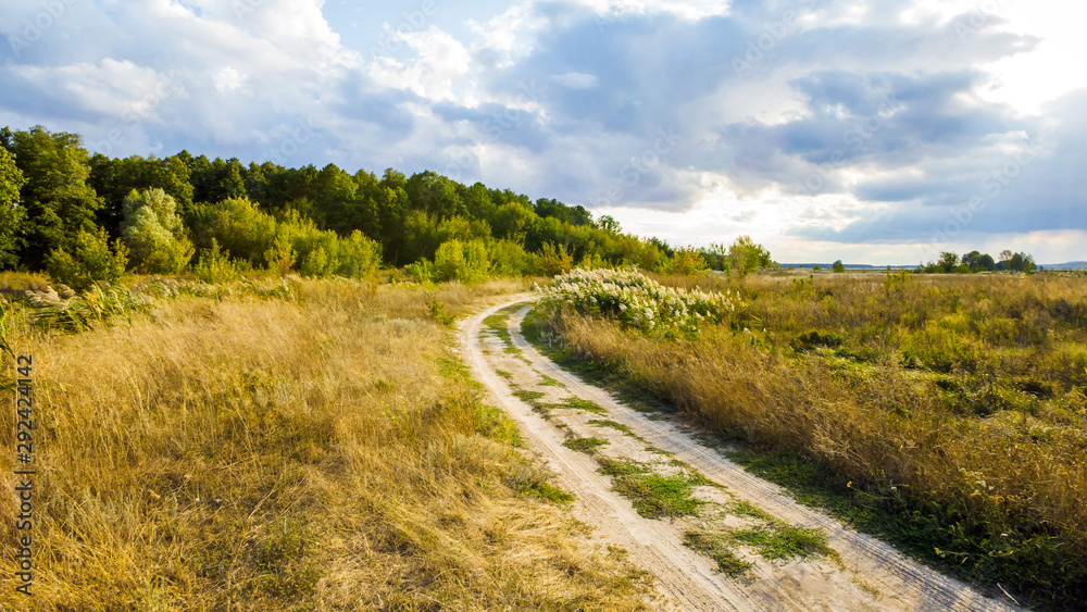 Landscape with dirt road