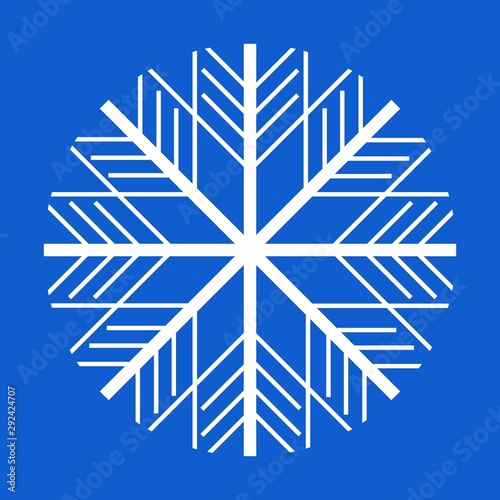 white snowflake on blue background