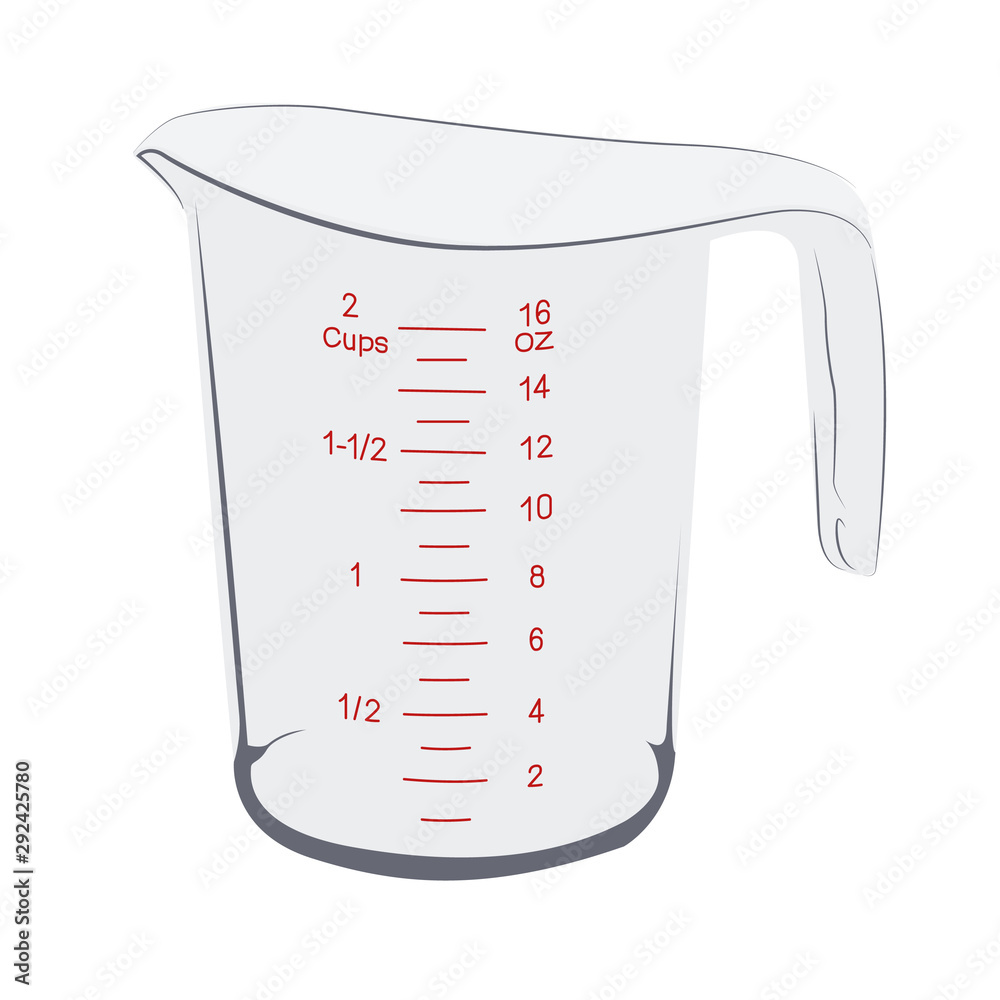 Measuring cup vector realistic illustration Measuring cup vector realistic illustration