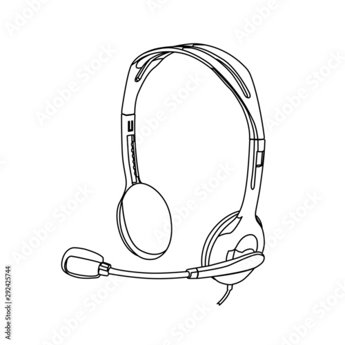 headset black  conture vector illustration photo