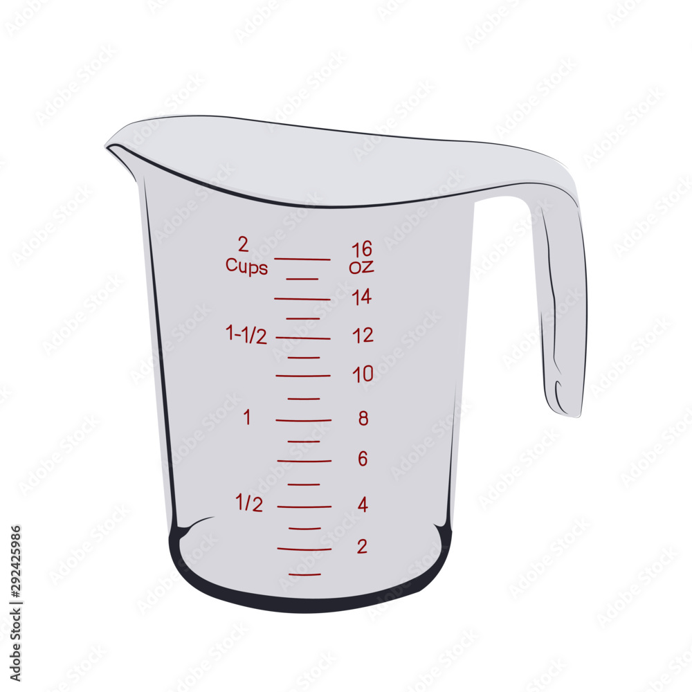 Measuring Cup Vector Realistic Illustration Stock Vector Adobe Stock