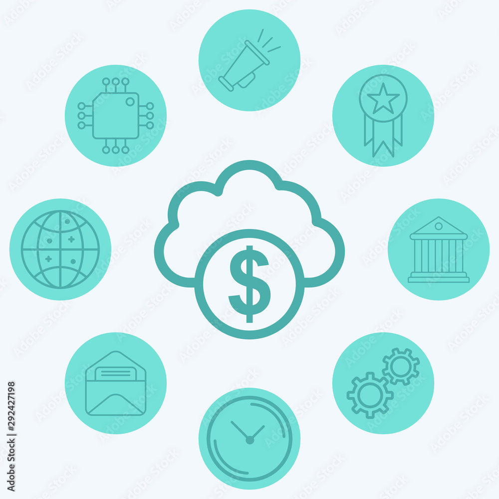 Cloud computing vector icon sign symbol Cloud computing vector icon sign symbol