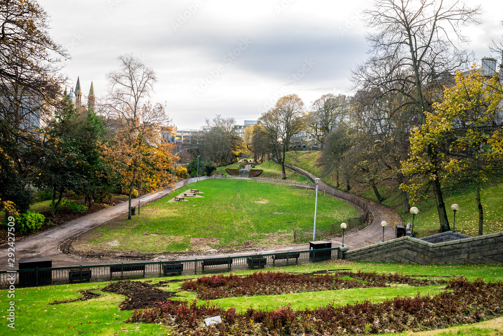 Scenic view of Union Terrace Gardens in autumn, Aberdeen, Scotland